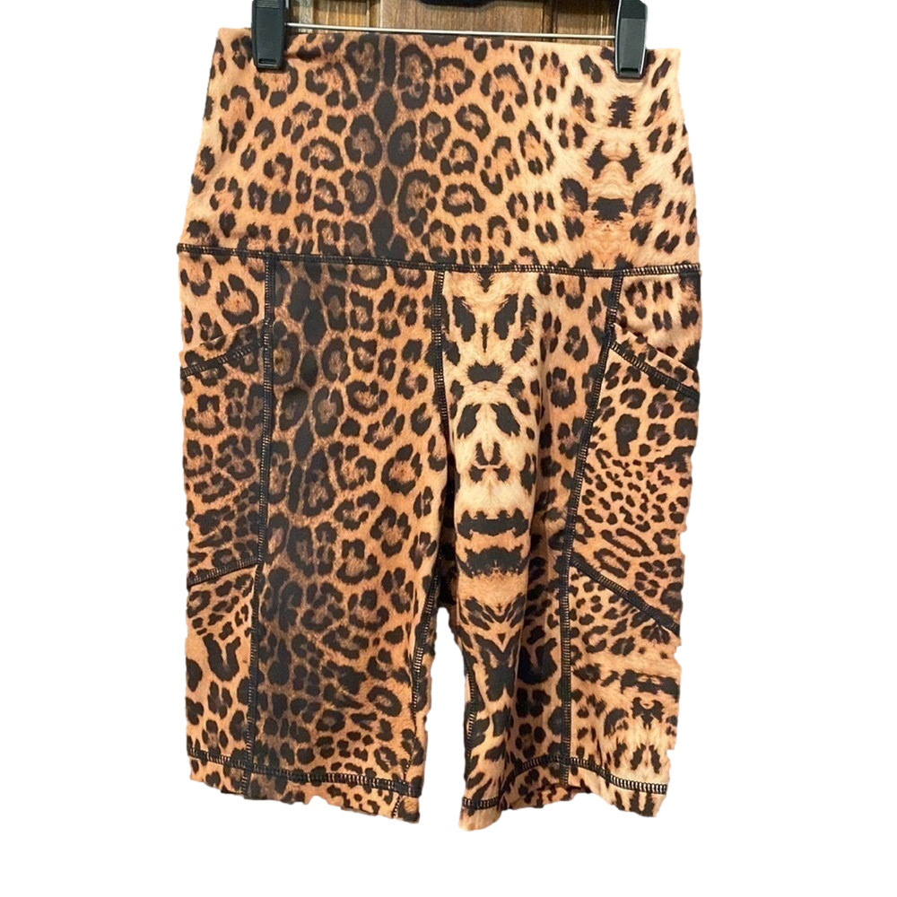 Yogalicious Lux High-Rise Leopard Print Fitted Shorts